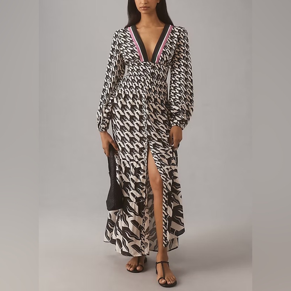 FARM Rio Long Sleeve Printed Maxi Dress Size L
